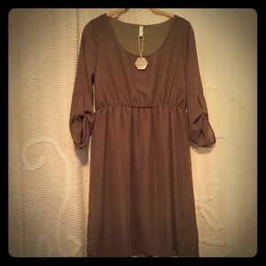 NWT Pinkblush green chiffon 3/4 sleeve dress M